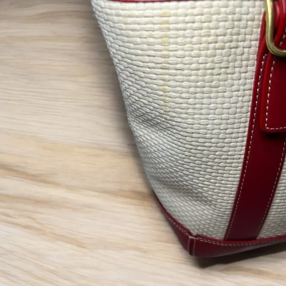 Vintage Coach 8909 Woven Straw Tote